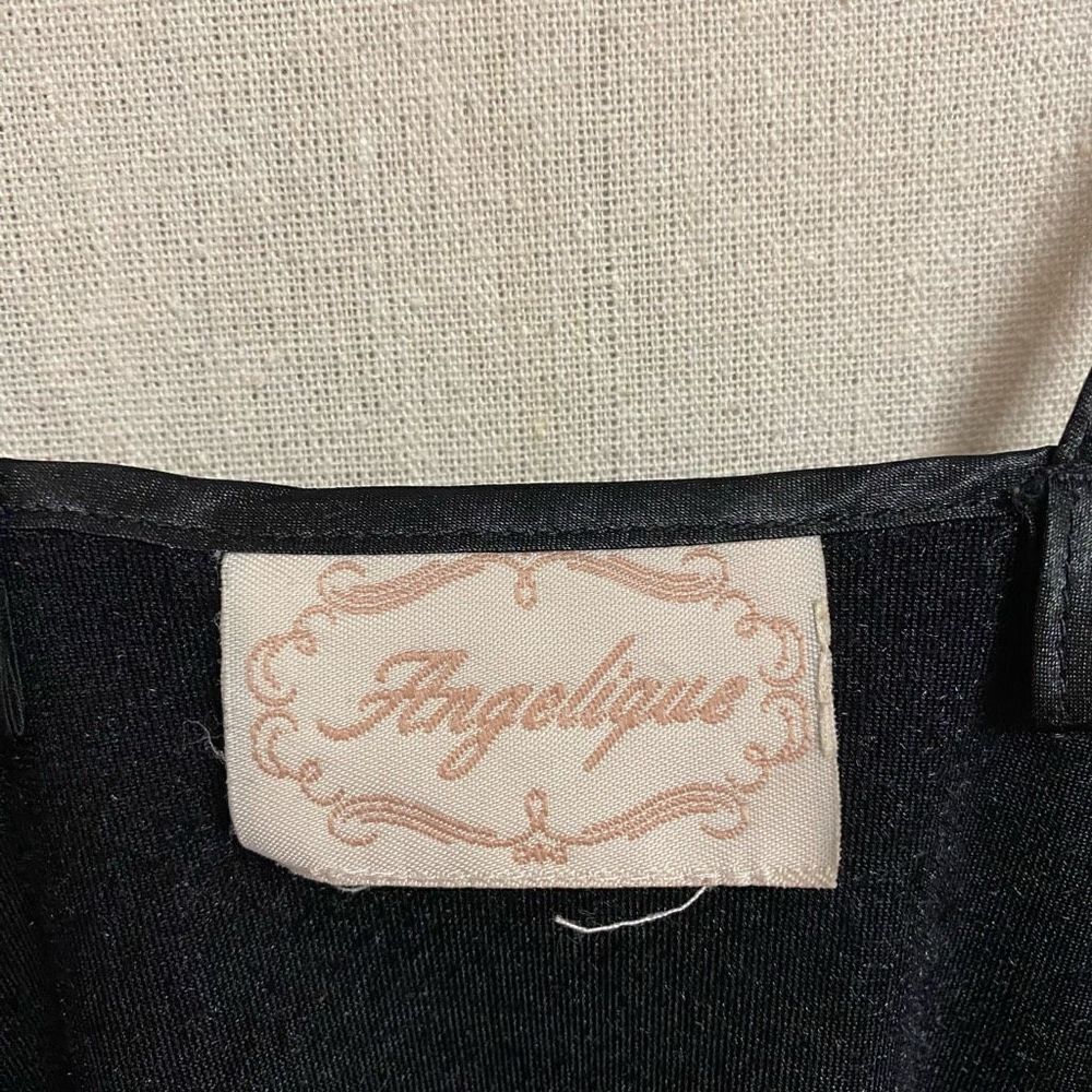 Vintage Angelique Velour Black Slip Dress - Picture 5 of 5